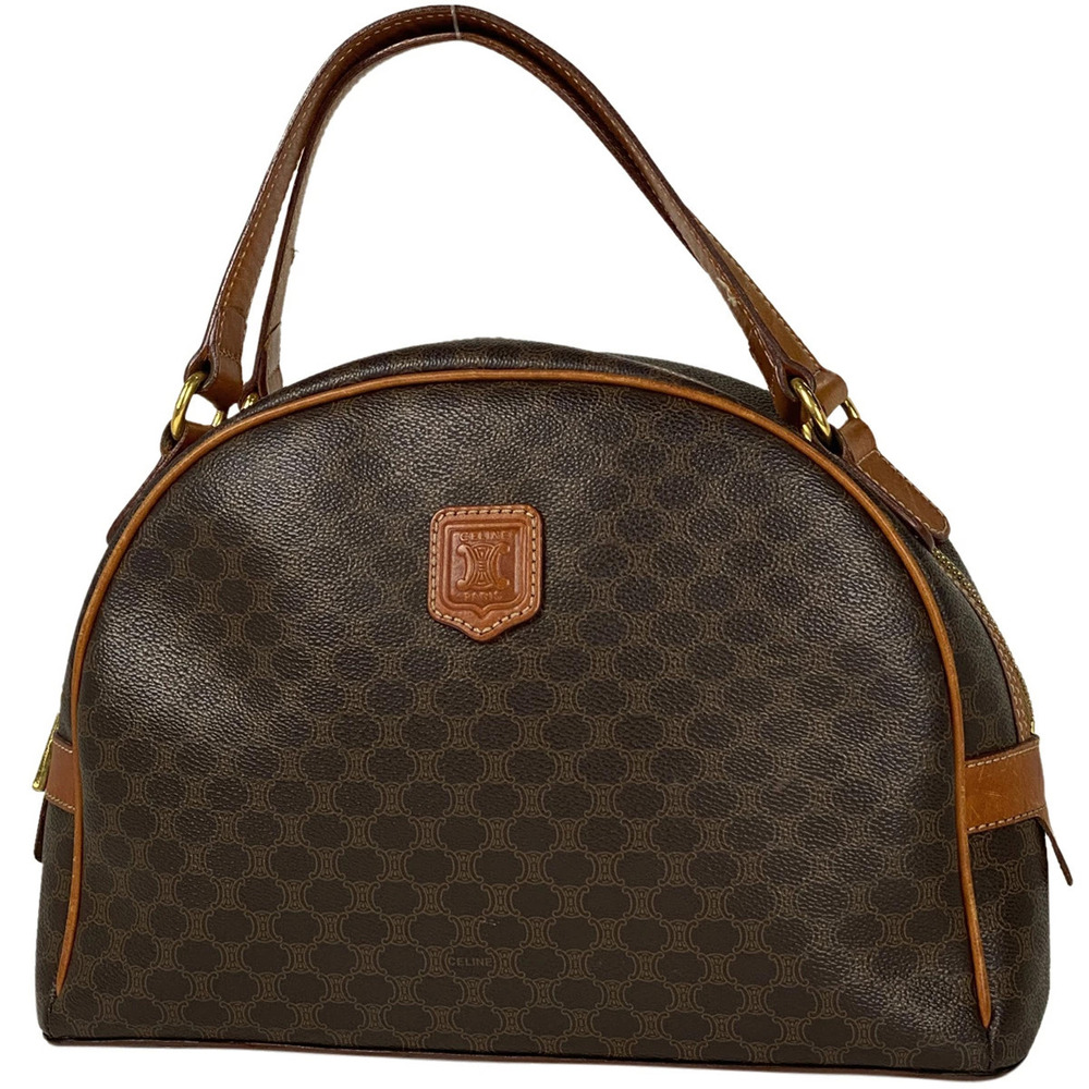 Celine Macadam handbag tote bag logo canvas brown
